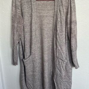 100% Linen Heather Brown Duster Cardigan 2X
